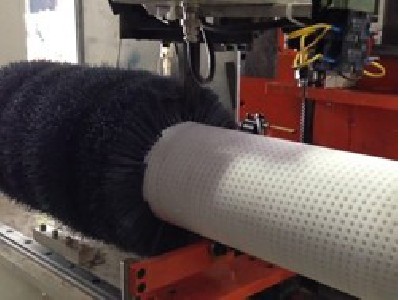 二轴高速磨料丝圆棒钻孔植毛机